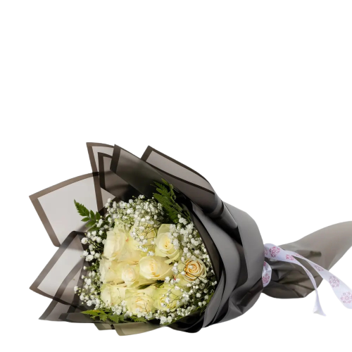 بوكيه ورد جوري ابيض